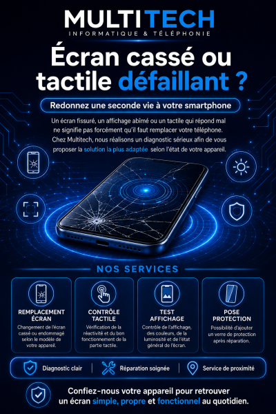 Écran cassé ou tactile défaillant ?